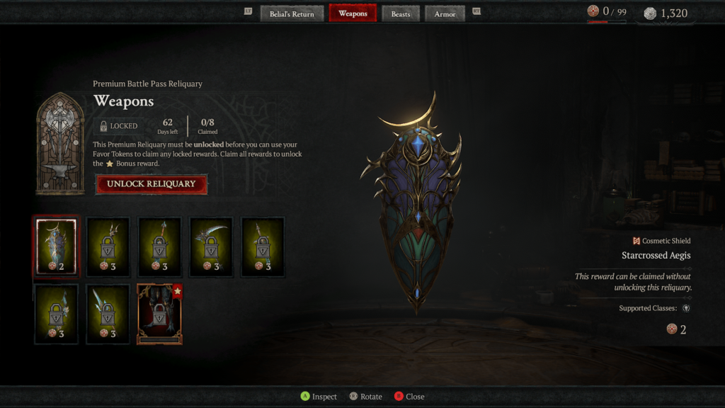 All Reliquary battle pass items in Diablo 4 season