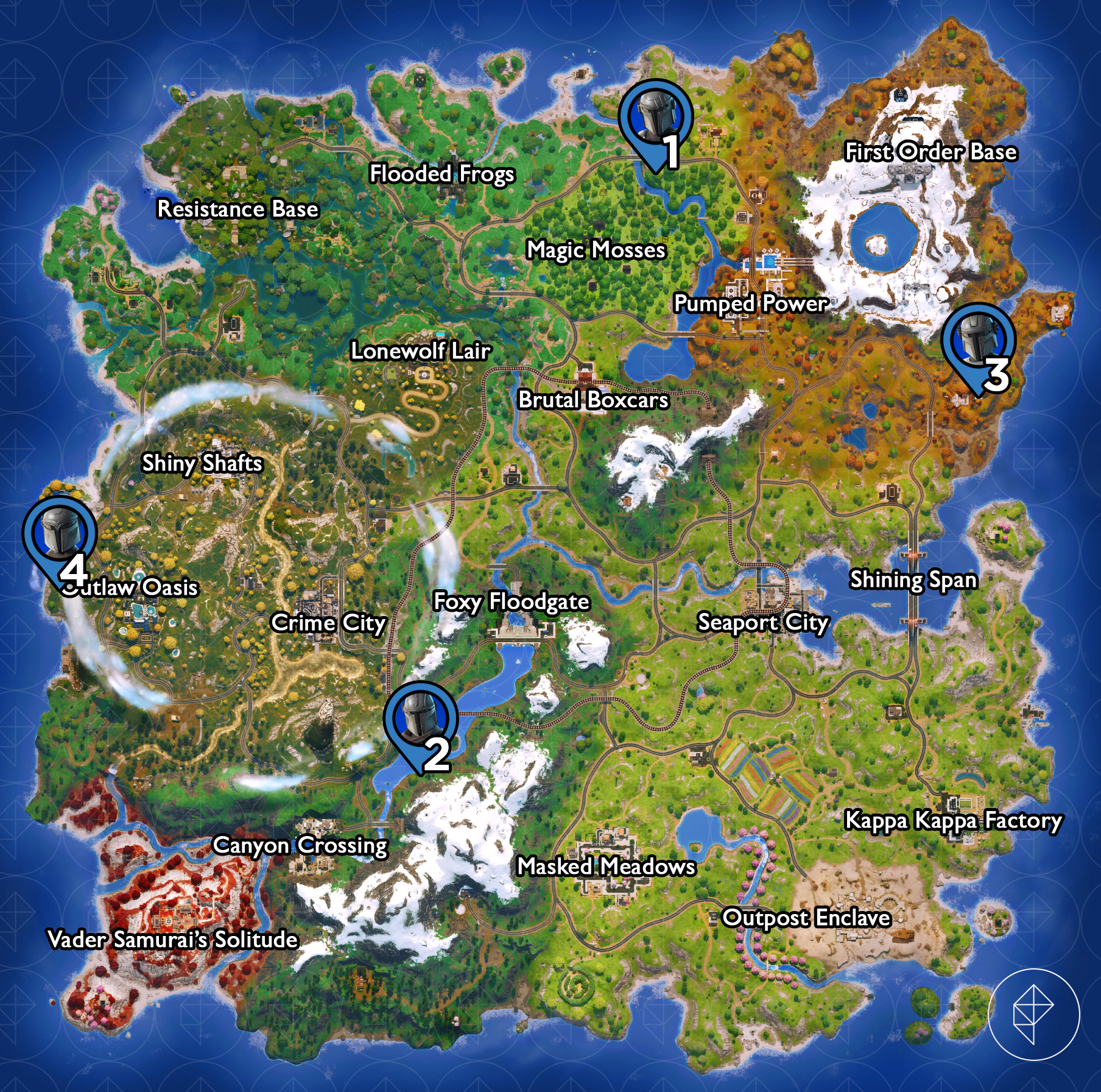 All Mandalorian locations in Fortnite